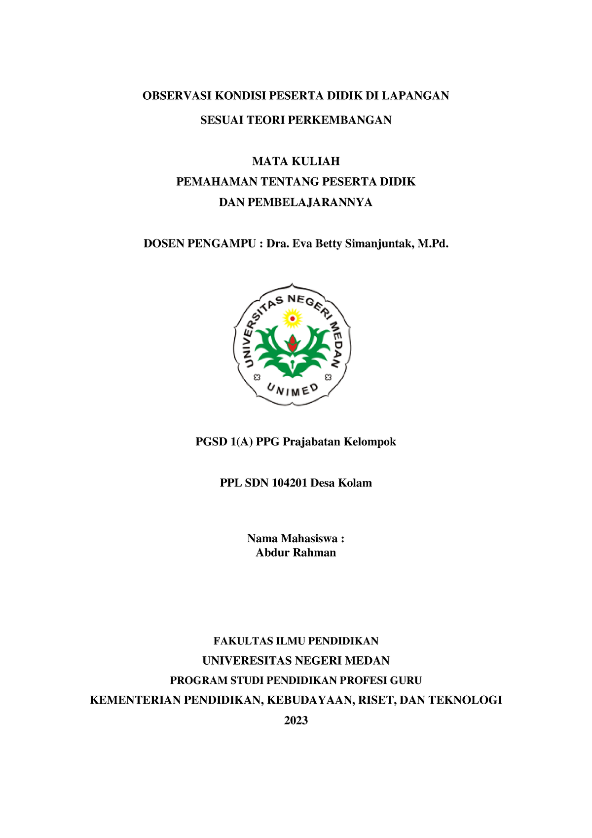 Aksi Nyata Topik 2 PPDP - OBSERVASI KONDISI PESERTA DIDIK DI LAPANGAN ...