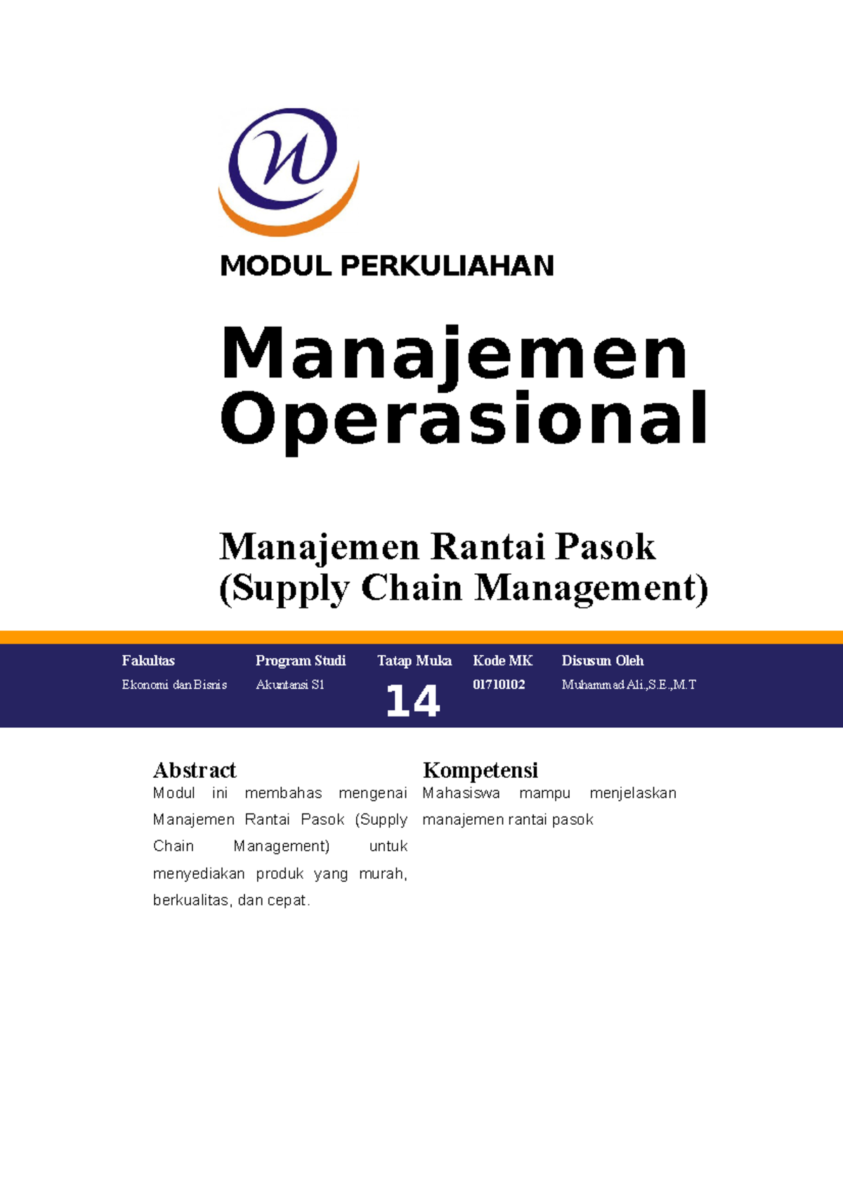 Modul 13. Manajemen Rantai Pasok (Supply Chain Management) - MODUL ...