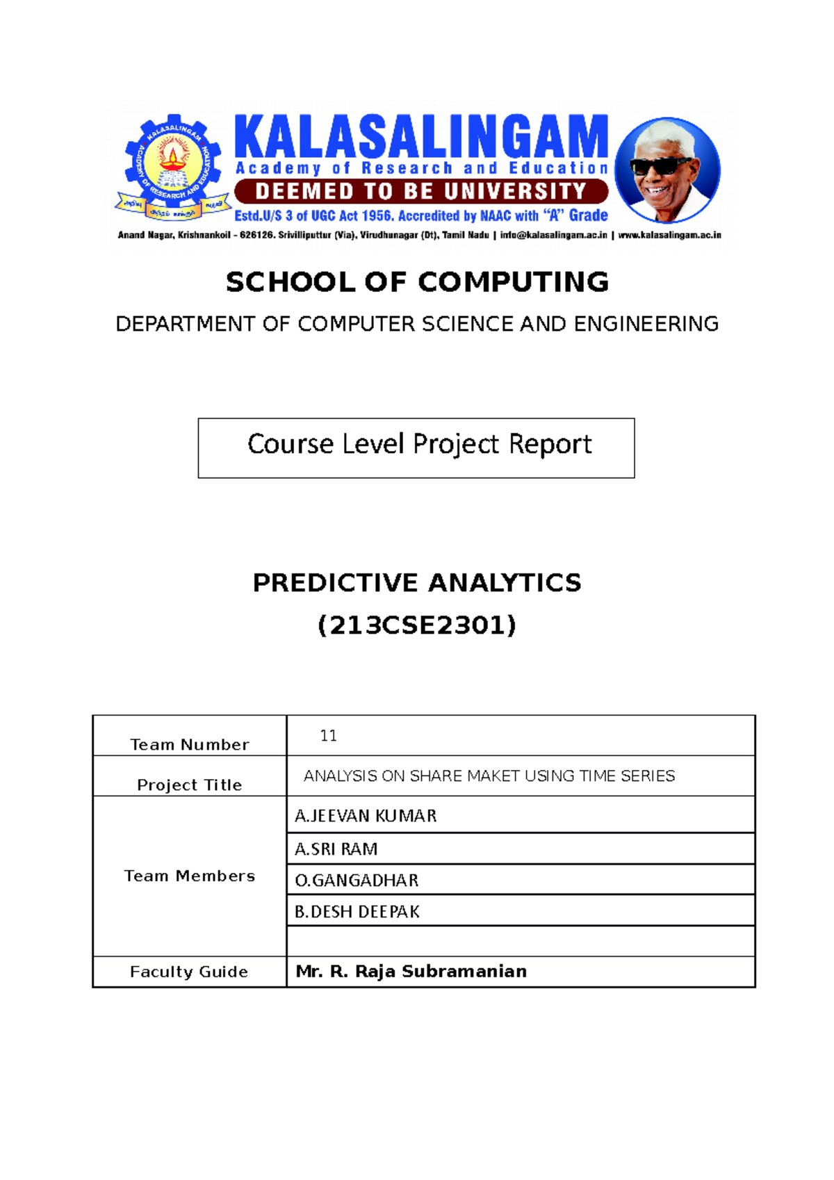Research paper - SCHOOL OF COMPUTING DEPARTMENT OF COMPUTER SCIENCE AND ...