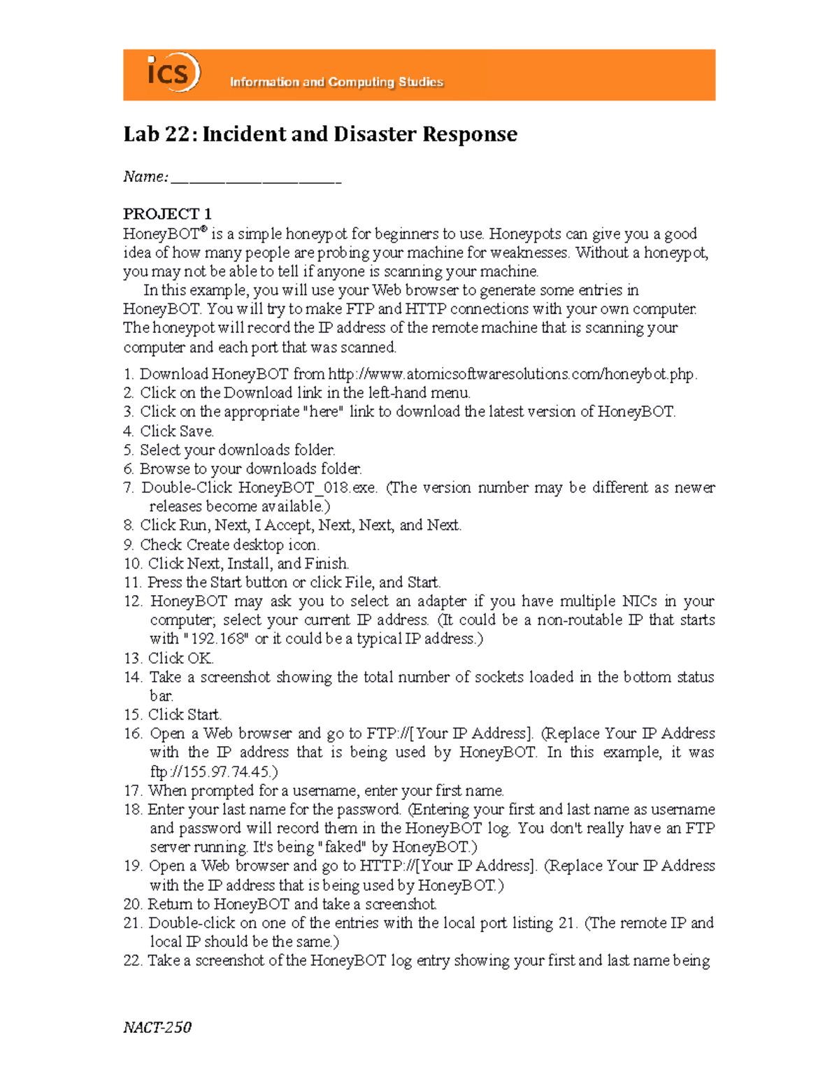 Lab+22+Incident+and+Disaster+Response - Lab 22: Incident and Disaster ...