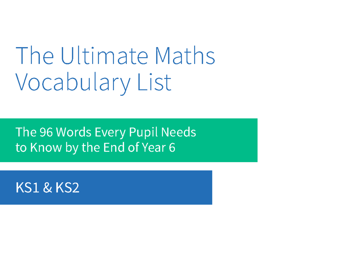 Vocabulary list math - The Ultimate Maths Vocabulary List The 96 Words ...