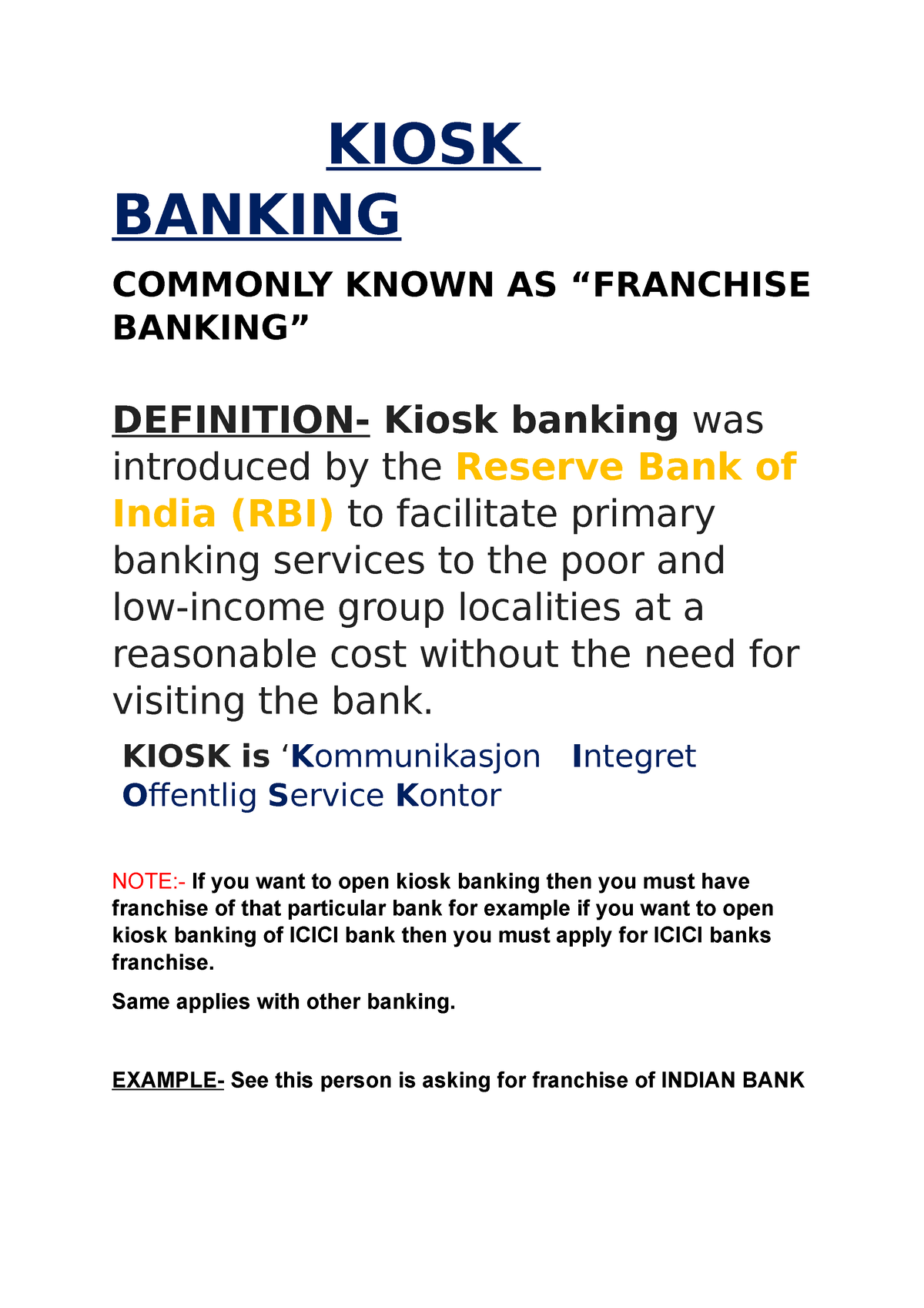 franchise banking