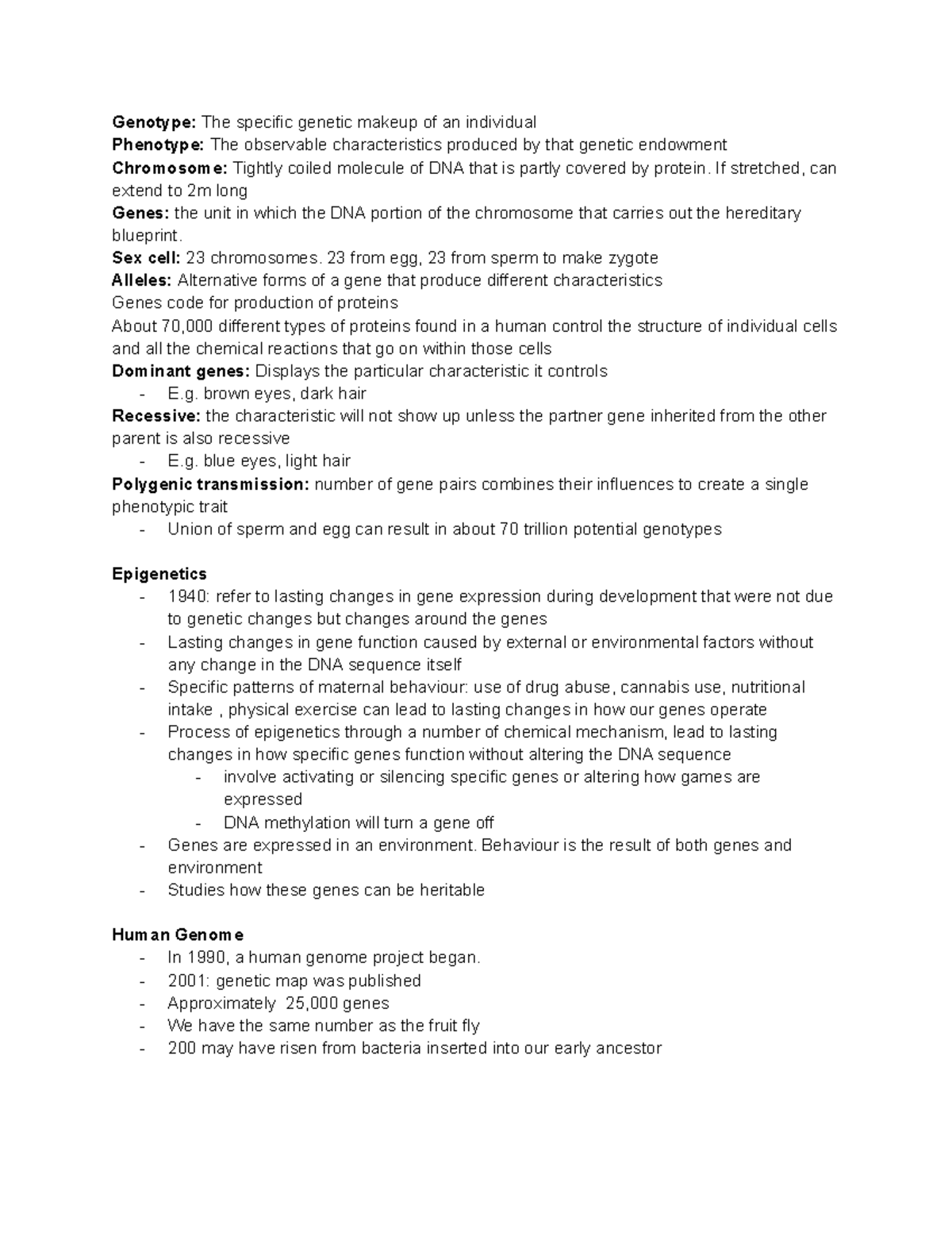 Chapter 4Genes evolution and behaviour - Genotype: The specific genetic ...