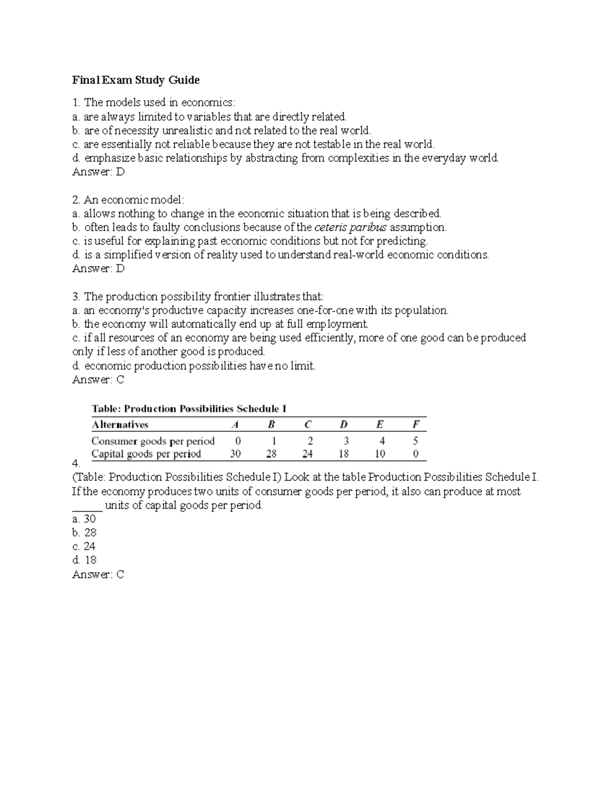 Final Exam Study Guide Answers- ECON2201 - Final Exam Study Guide 1 ...