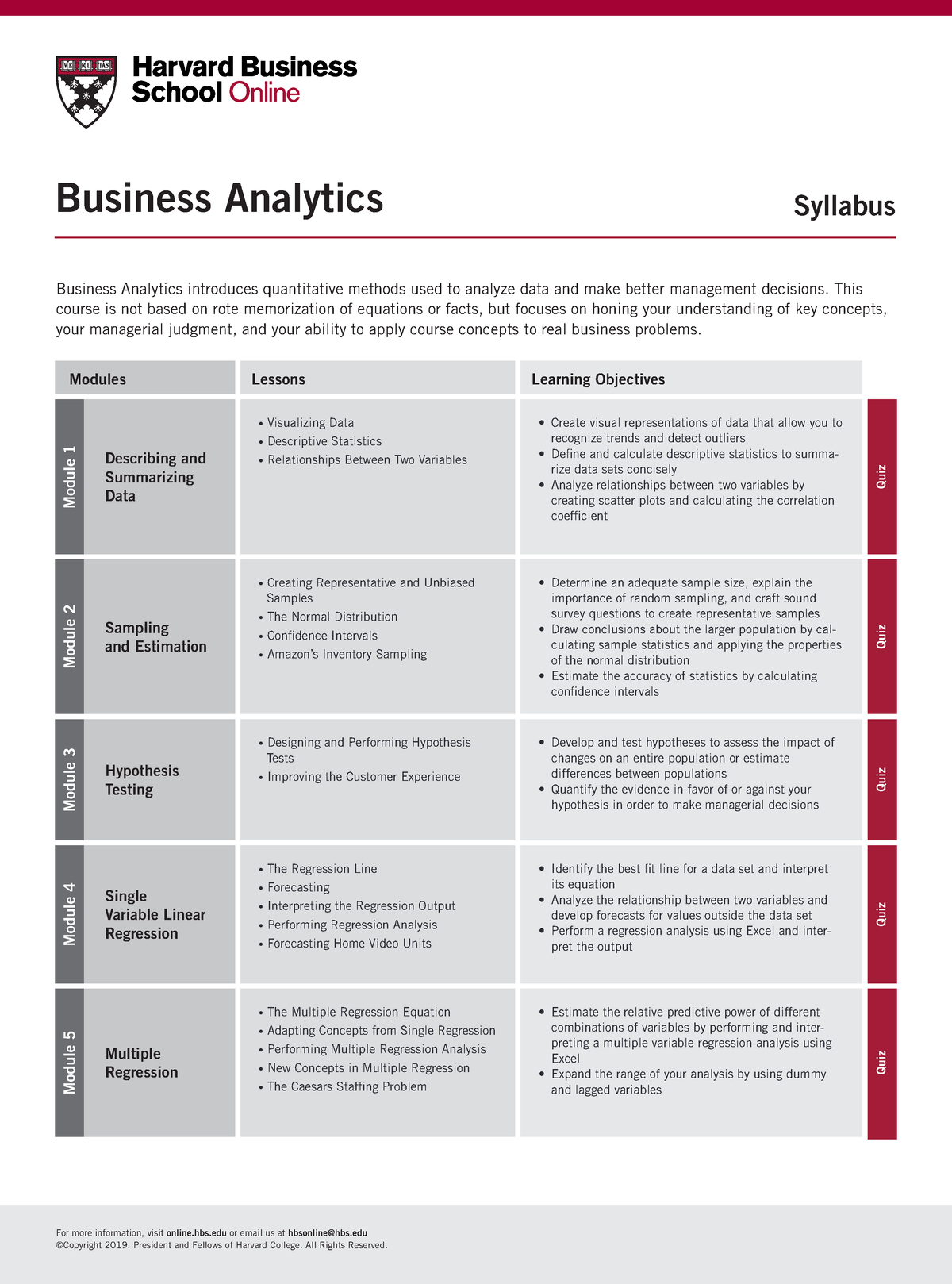 Syllabus Business Analytics - Business Analytics Syllabus Business ...