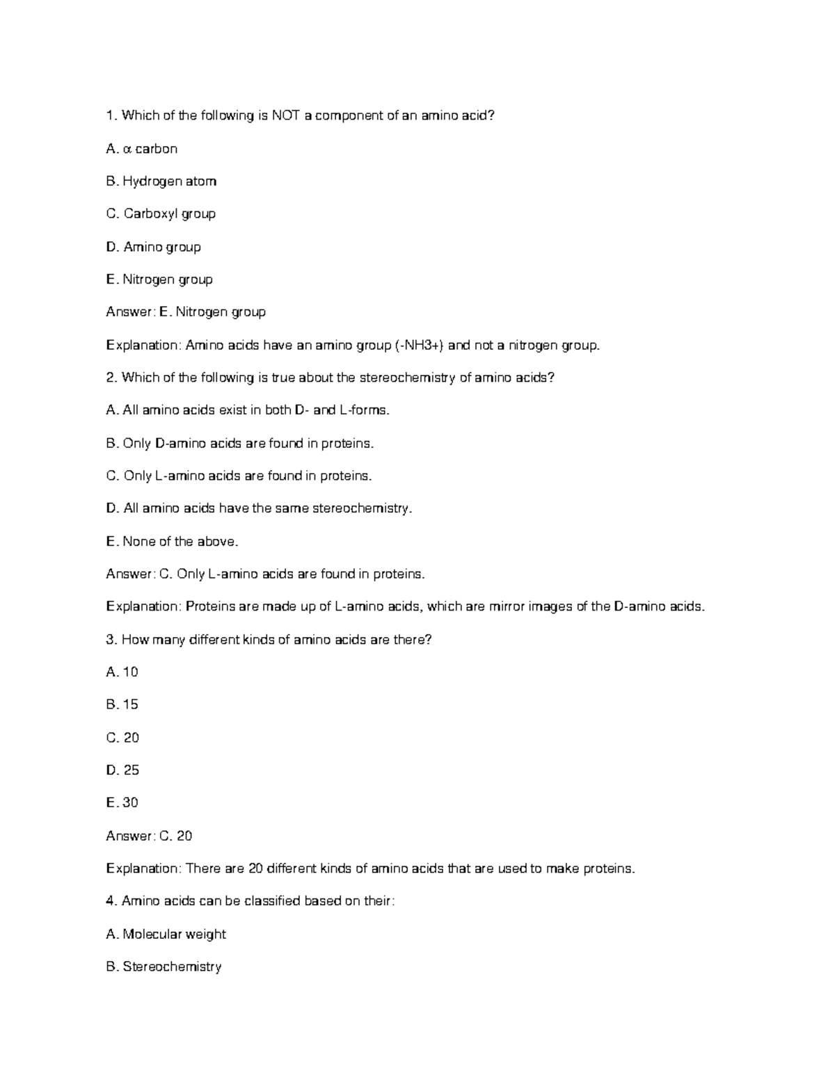 BIO152 Protein 1 MCQ+ mcqs Which of the following is NOT a component