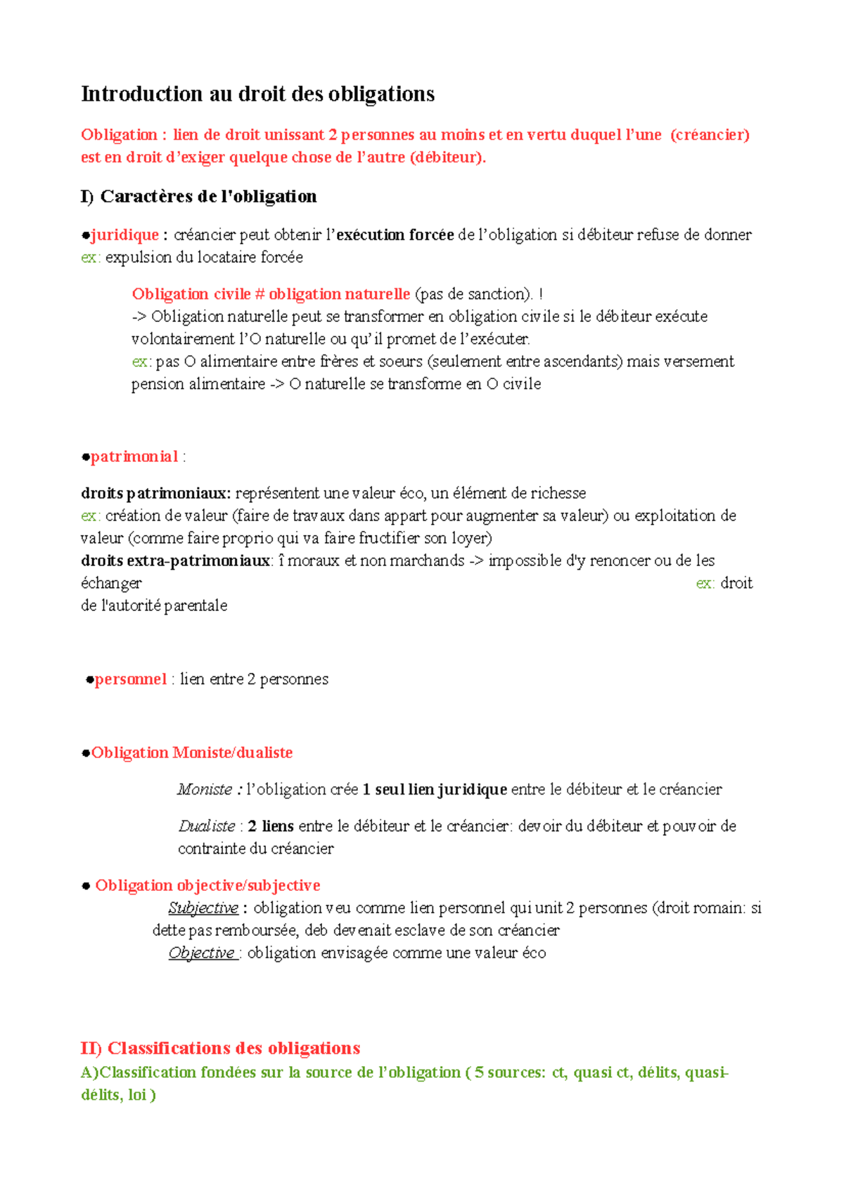 Fiches - Introduction Au Droit Des Obligations - Introduction Au Droit ...