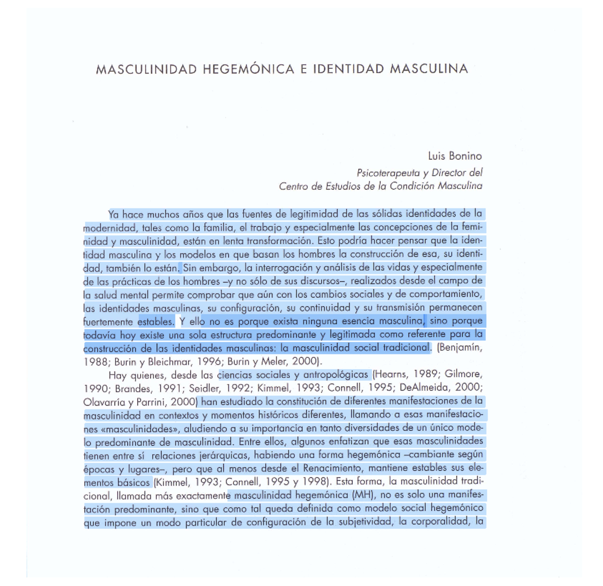 Masculinidad Hegemónica E Identidad Masculina_Luis Bonino ...