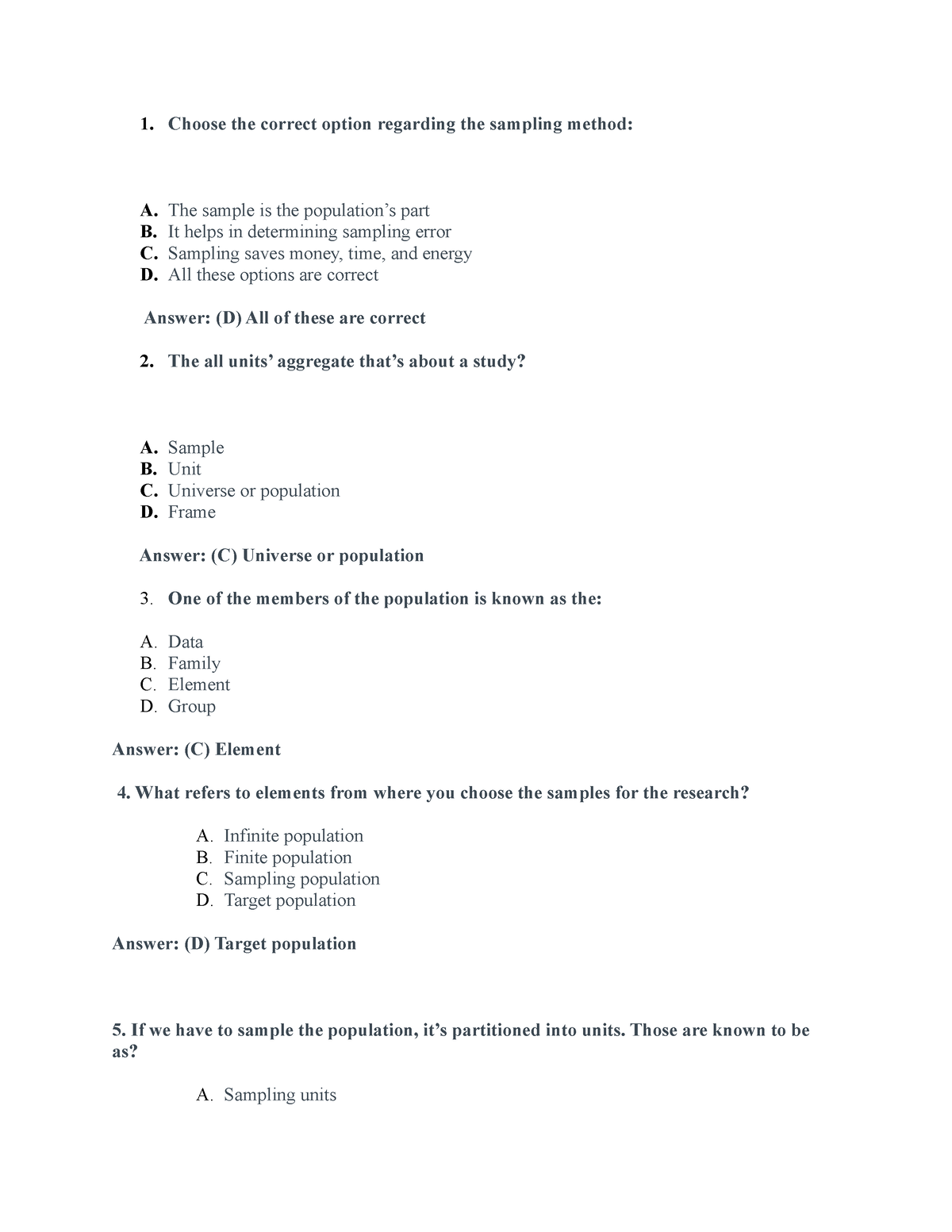 RM UNIT 2 MCQ - MCQ ON RM - Choose The Correct Option Regarding The ...