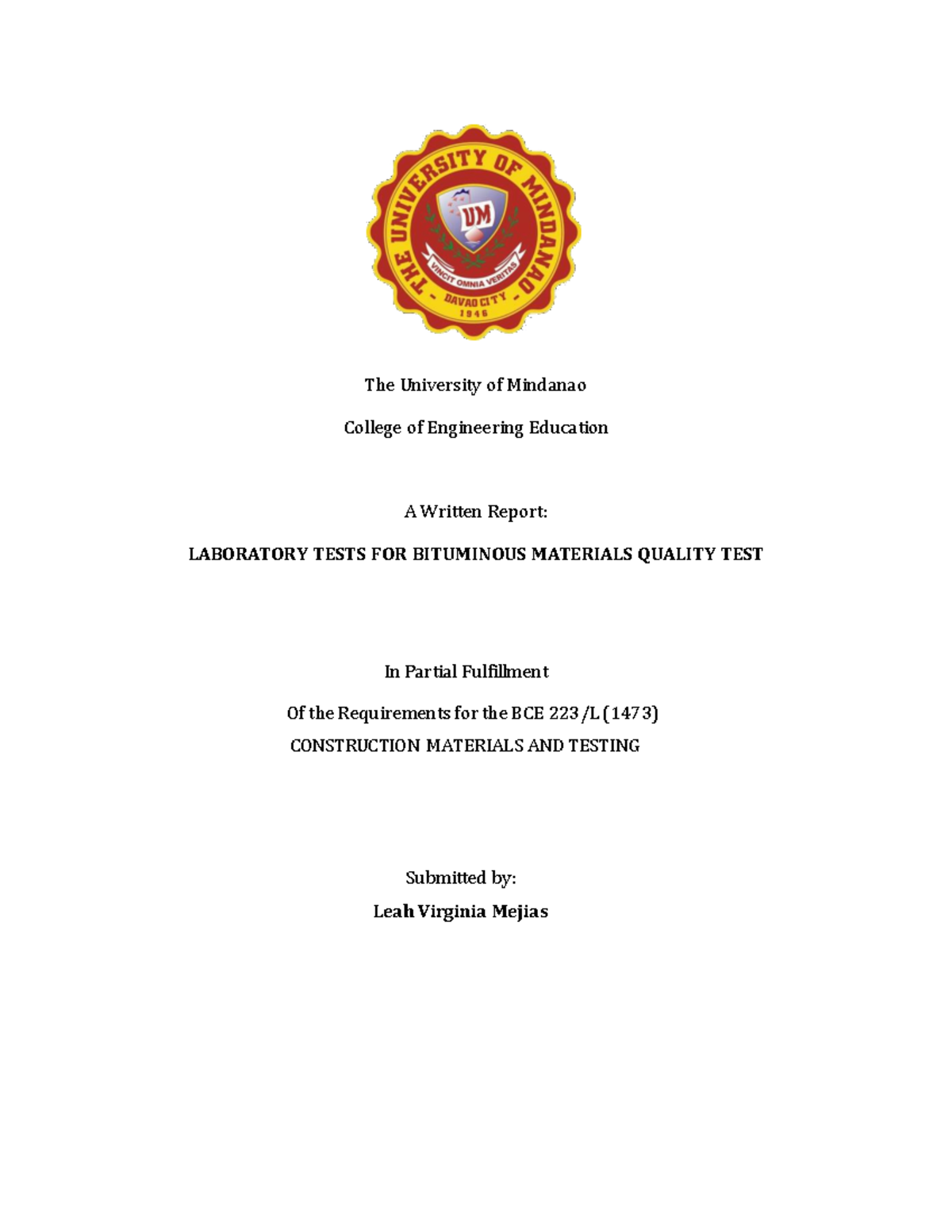 Laboratory-tests-for-bituminous-materials-Quality-Test Mejias Written ...