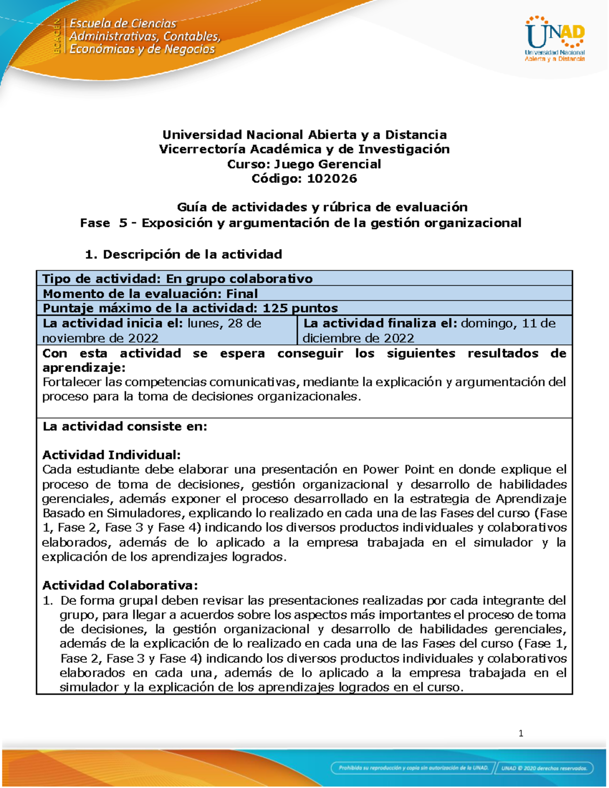 argumentación de la gestión organizacional - Universidad Nacional ...