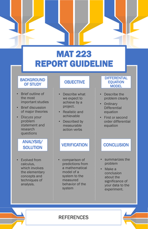 MAT 223- Poster Rubric - Coursework - MAT 223 – DIFFERENTIAL EQUATIONS ...