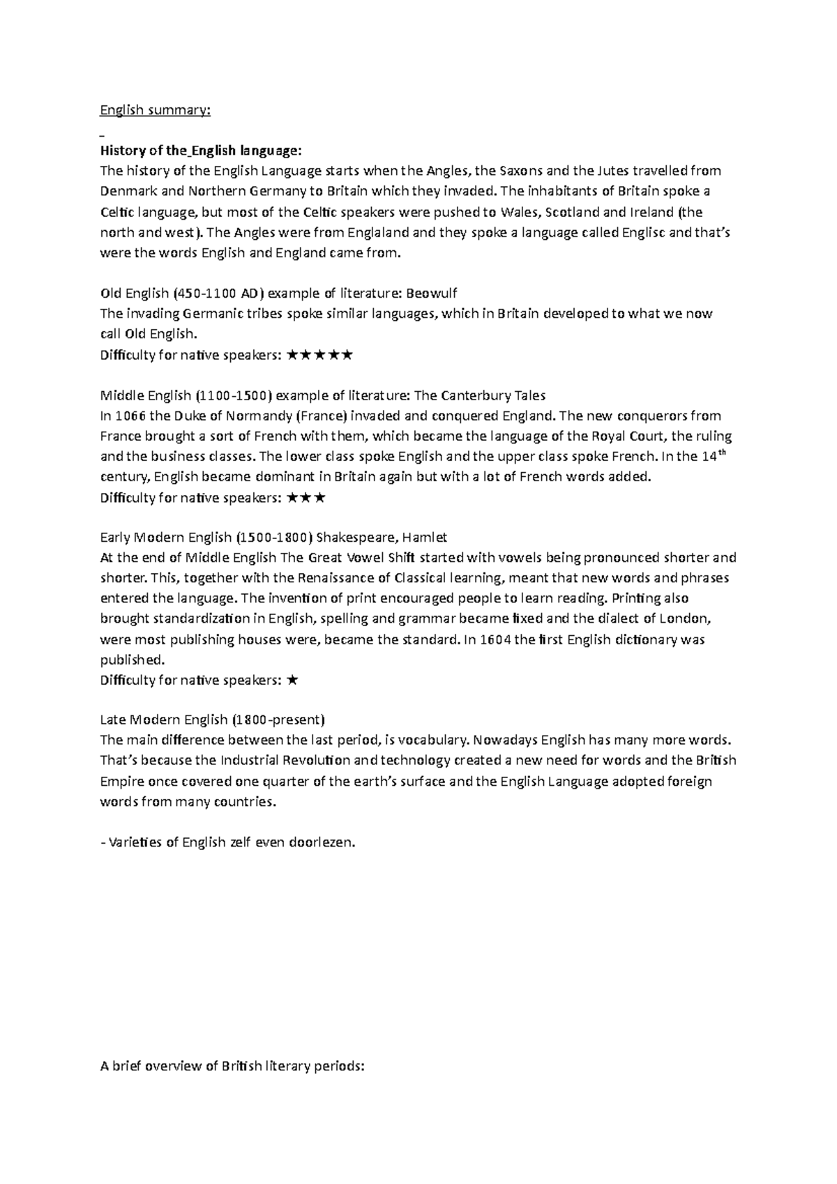 english-summary-english-summary-history-of-the-english-language-the