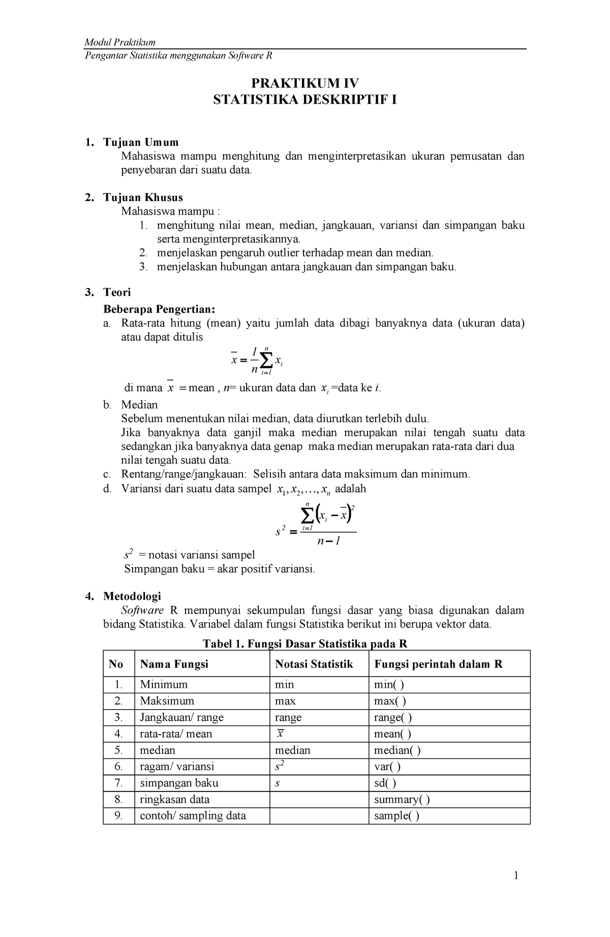 Statistika Deskriptif I - Modul Praktikum Pengantar Statistika ...