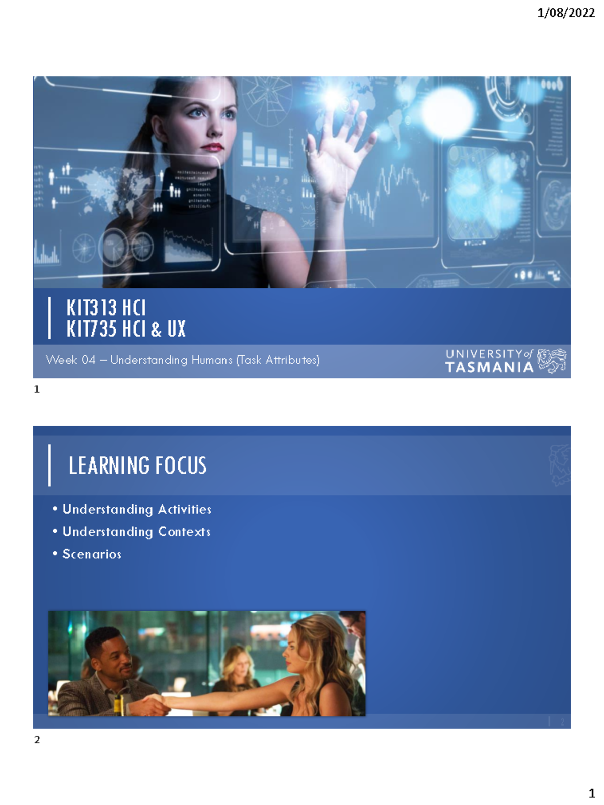 Week 04 - Understanding Humans (Tasks) - Week 04 KIT313 HCIKIT735 HCI ...