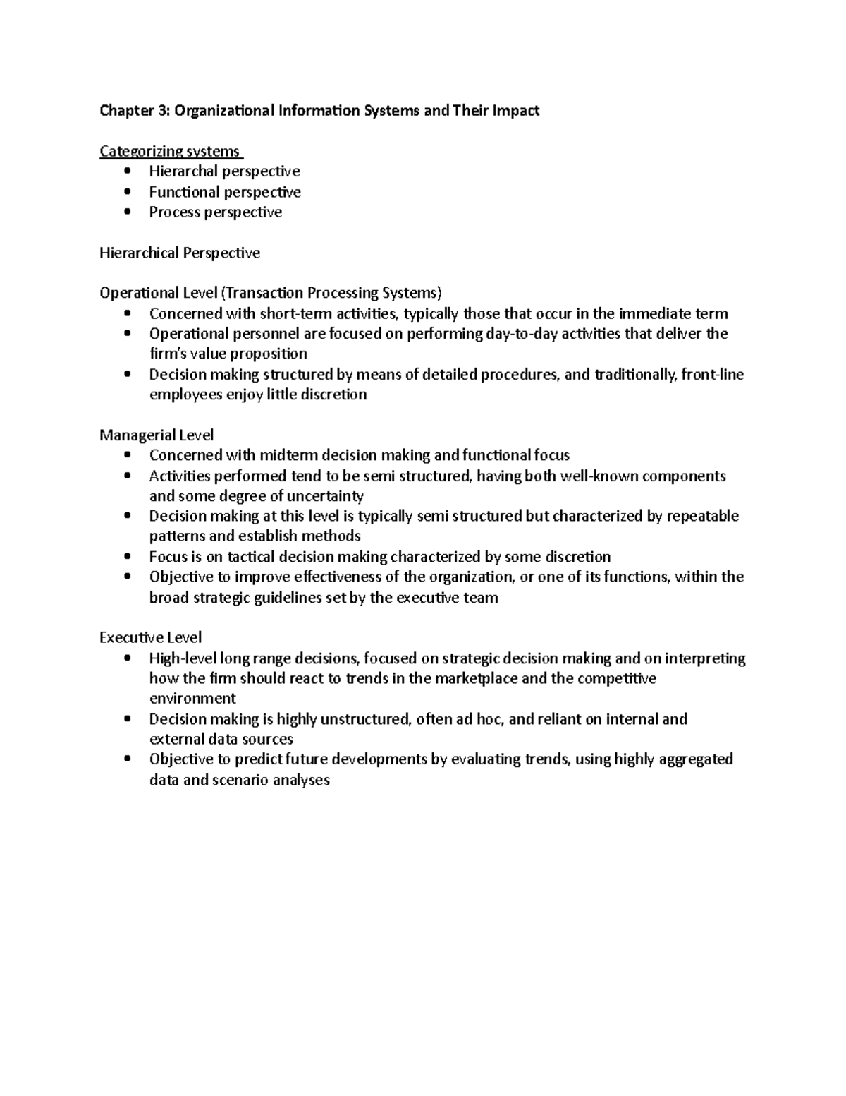 Chapter 3 - Chapter 3: Organizational Information Systems and Their ...
