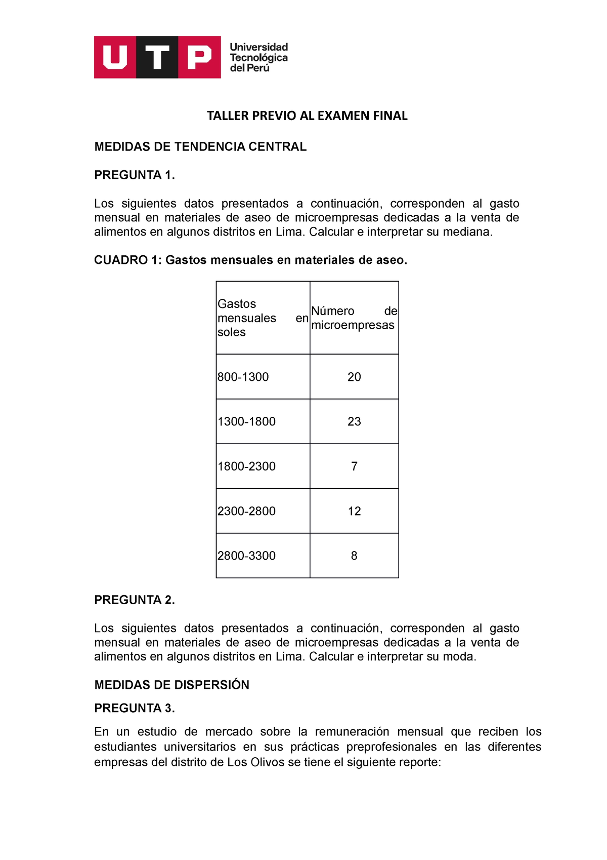 Semana 15 - Taller Estadística Descriptiva Y Probabilidades - TALLER ...