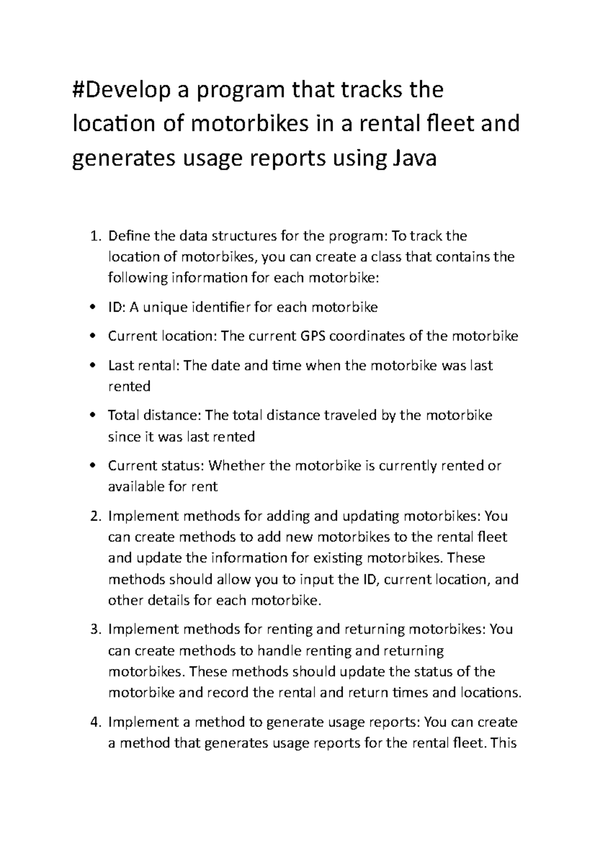 Rental fleet and generates-java - #Develop a program that tracks the ...