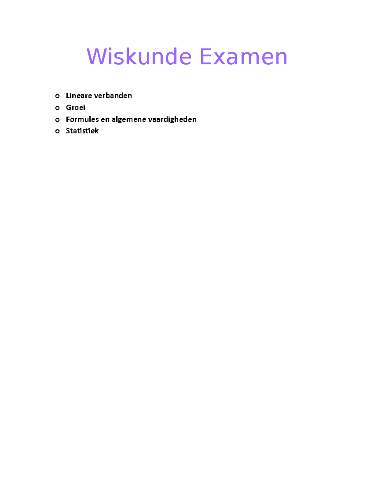 Wiskunde Examentraining - Wiskunde Examen O O O O Lineare Verbanden ...