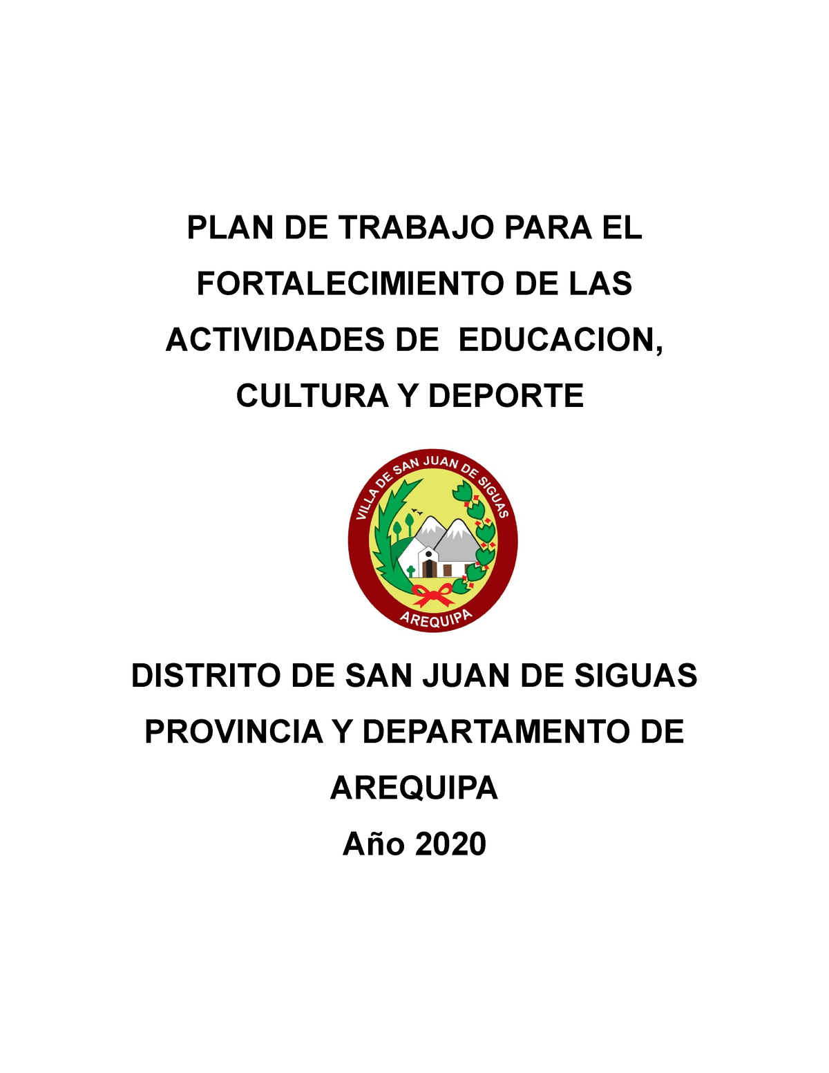 Plan De Trabajo Para El Fortalecimiento De La Educacion Cultura Y Deporte Msjs Plan De 4240