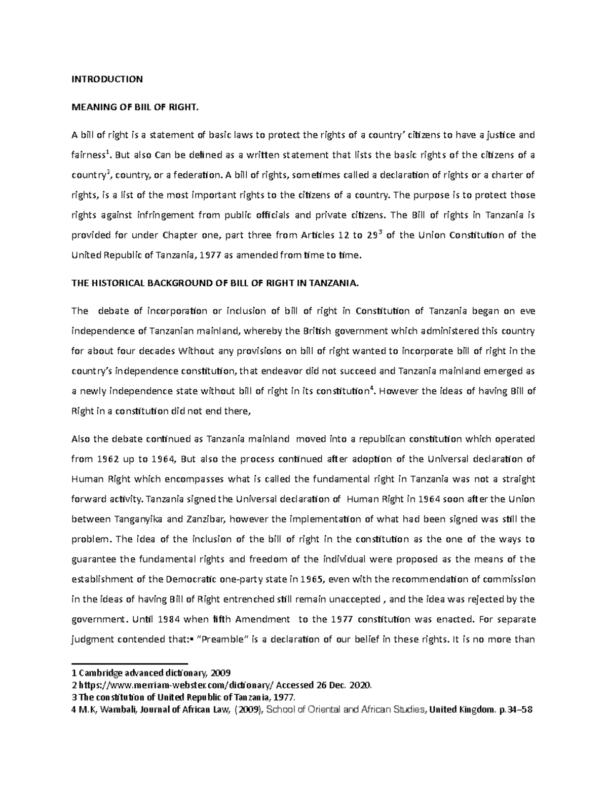 Group 03 BILL OF Right - INTRODUCTION MEANING OF BIIL OF RIGHT. A bill ...