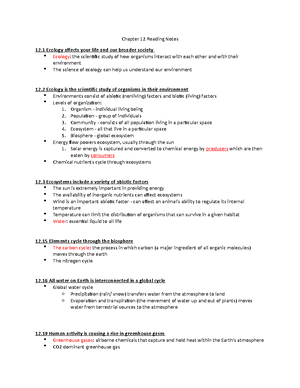Chapter 2 Reading Notes - Chapter 2 Reading 2 All life is made of ...