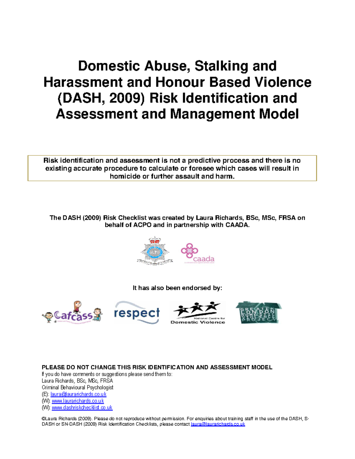 DASH-2009 - essential reading needed for research purposes for ...