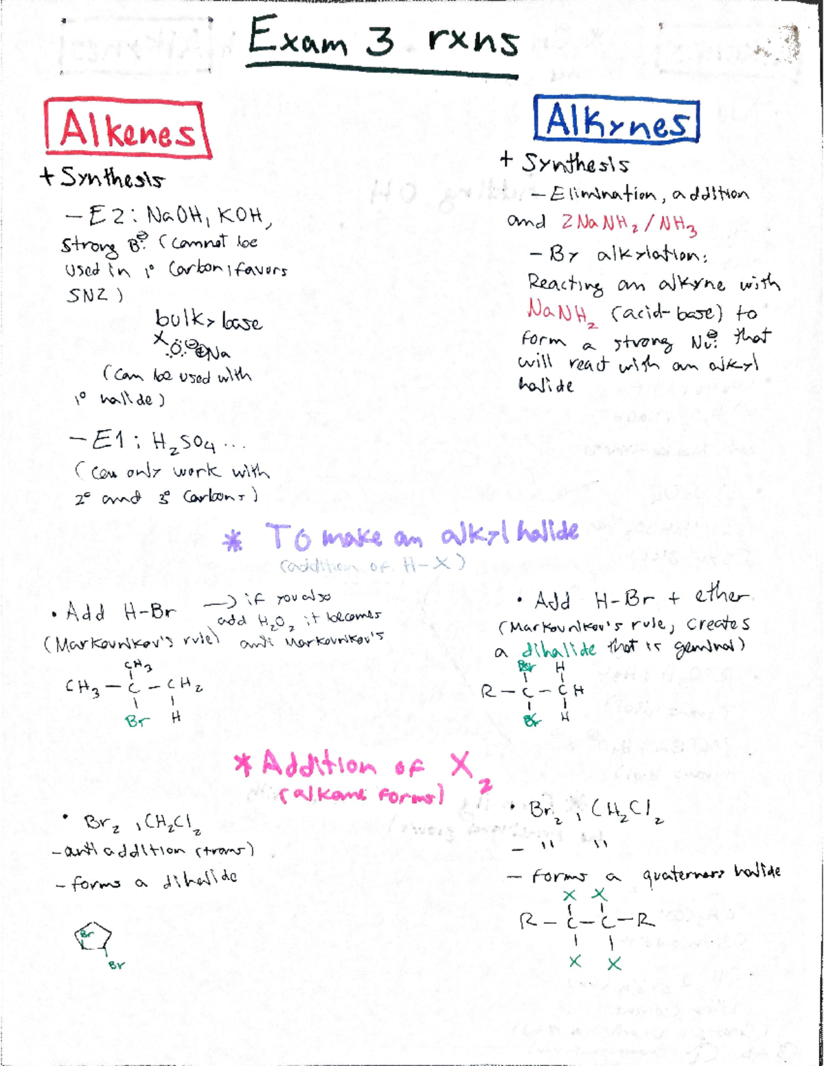 Alkene Alkyne - CHEM 241 - Studocu