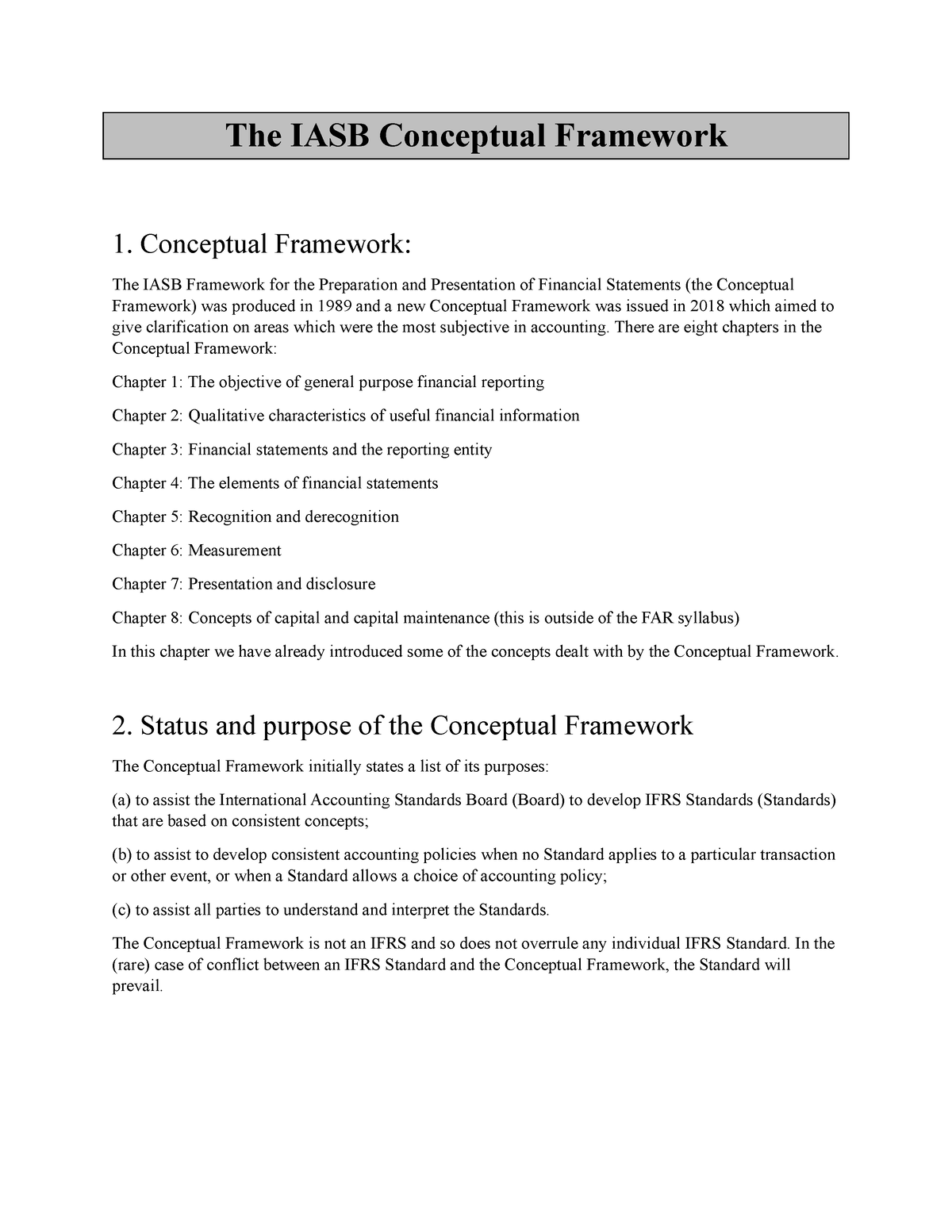 The IASB Conceptual Framework - Conceptual Framework: The IASB ...