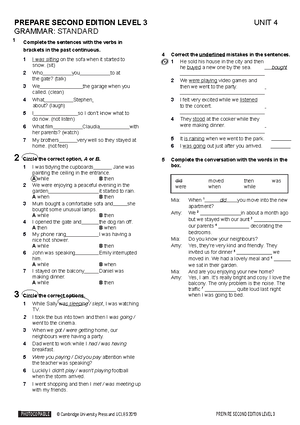 Prepare 3 Grammar Standard Unit 16 - PHOTOCOPIABLE © Cambridge ...