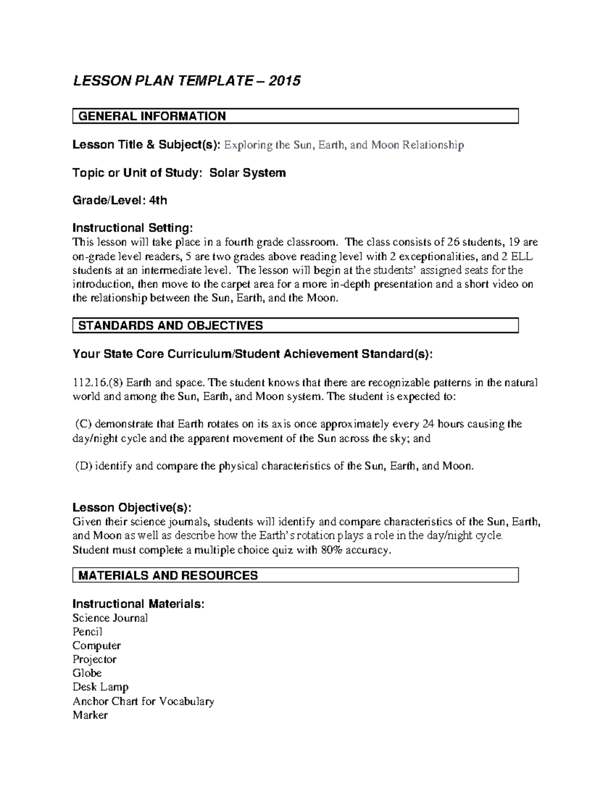 Lesson plan artifactfor Professional Portfolio LESSON PLAN TEMPLATE