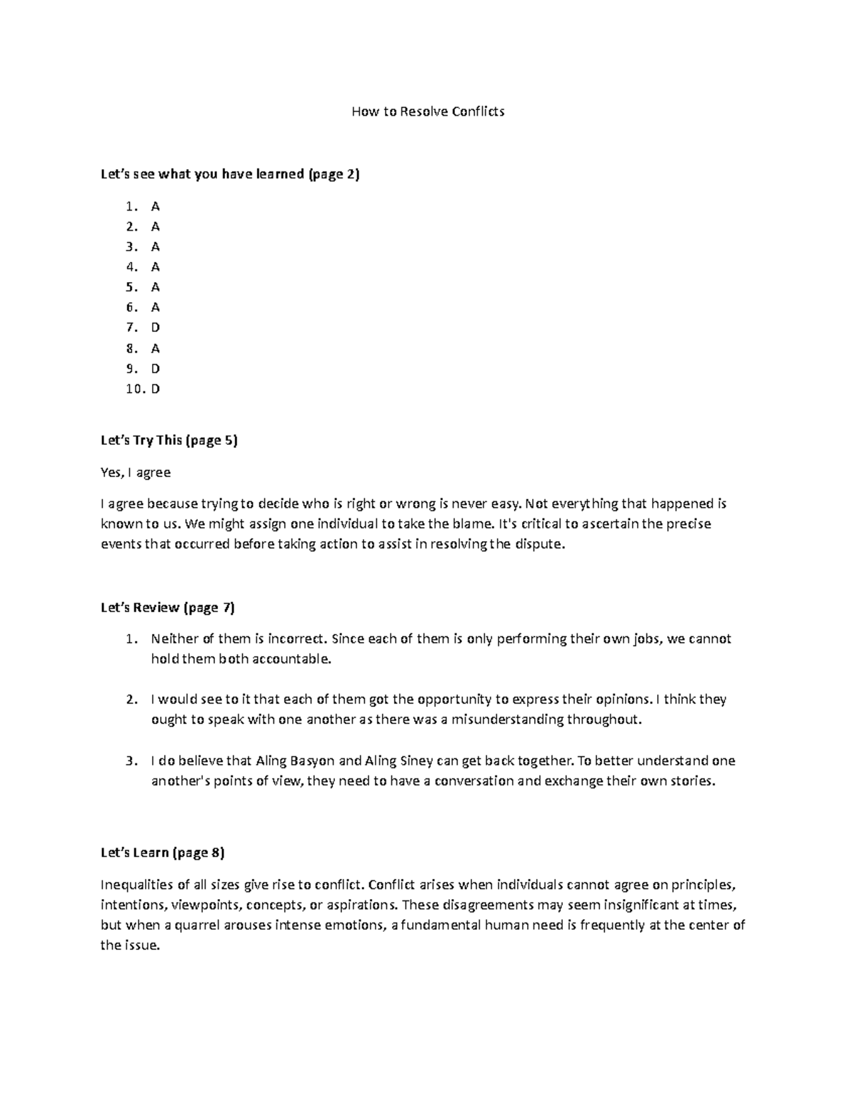How to Resolve Conflicts - How to Resolve Conflicts Let’s see what you ...