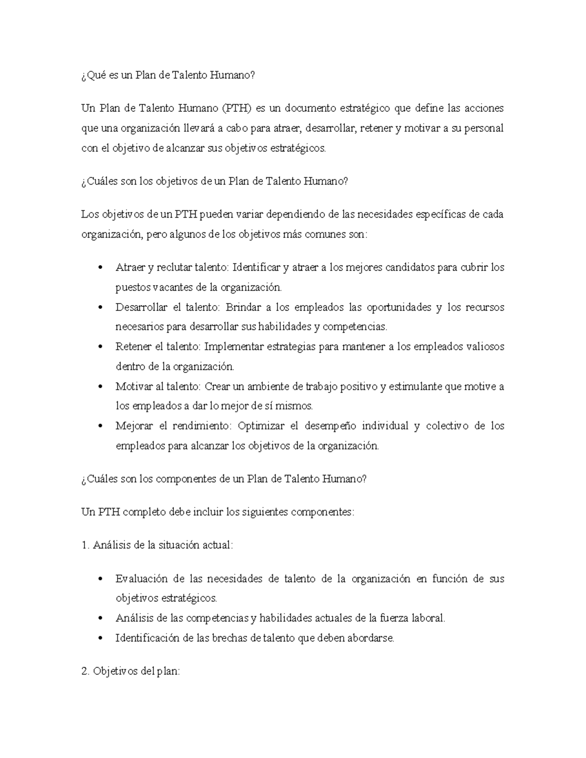 Qué es un Plan de Talento Humano - ¿Cuáles son los objetivos de un Plan