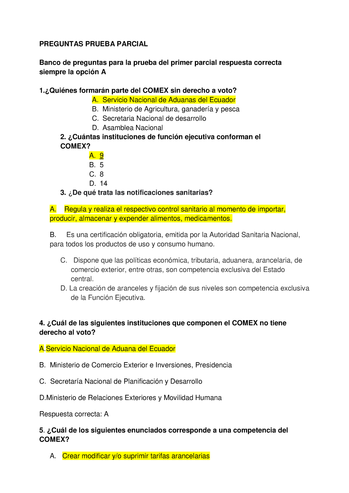 Banco DE Preguntas - TERMINOS FINANCIEROS - PREGUNTAS PRUEBA PARCIAL Banco  de preguntas para la - Studocu