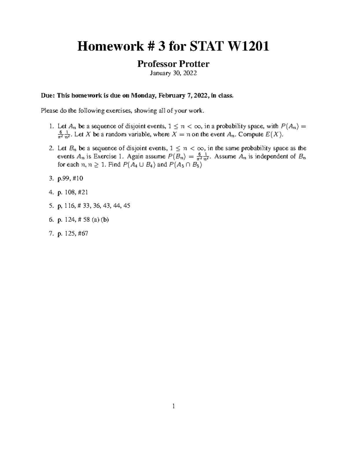 Homework #3 - No Answers For Micro Economics - Homework # 3 For STAT W ...