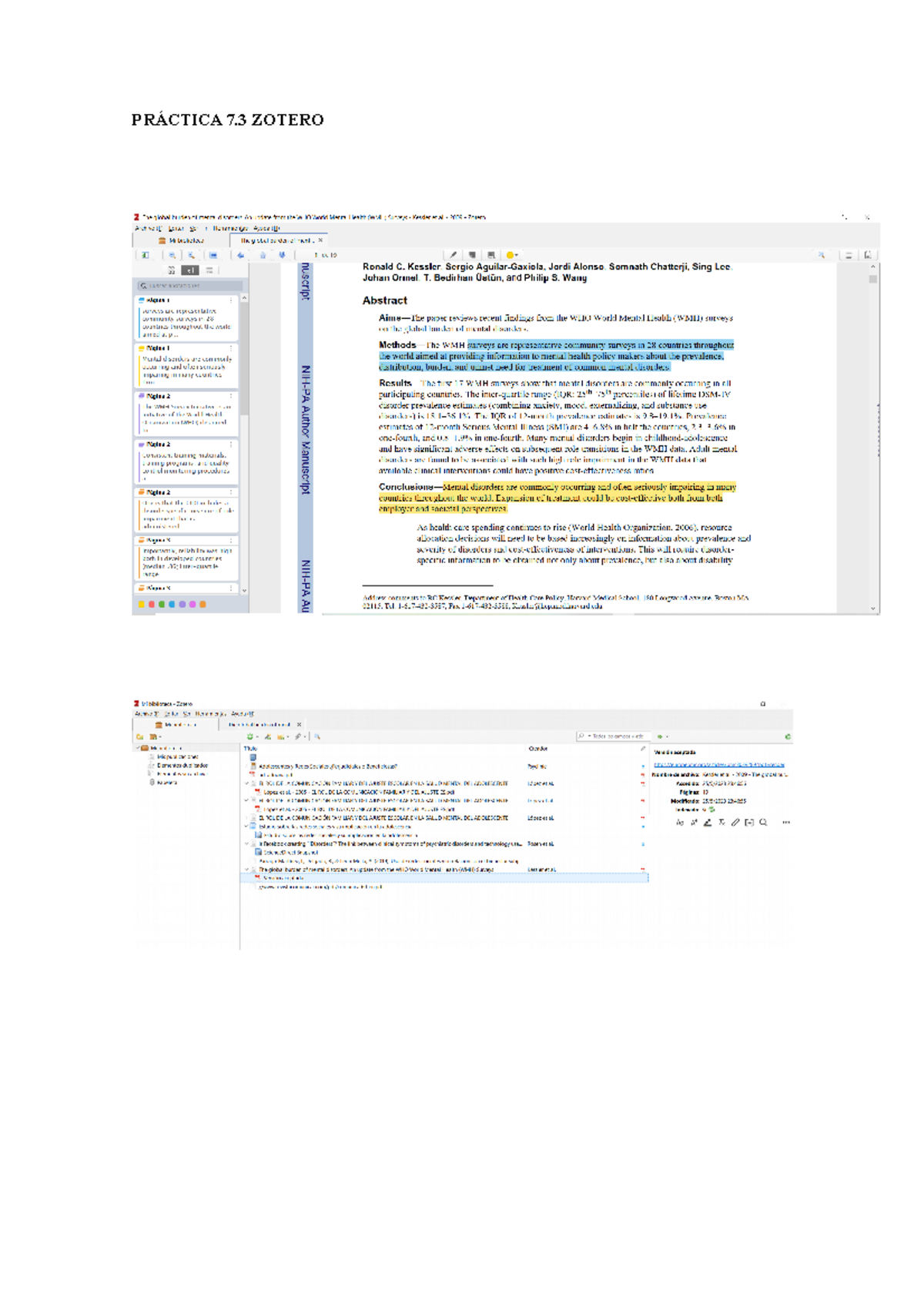 Práctica 7.3 ( Zotero) tis - PRÁCTICA 7 ZOTERO La carga mundial de los ...
