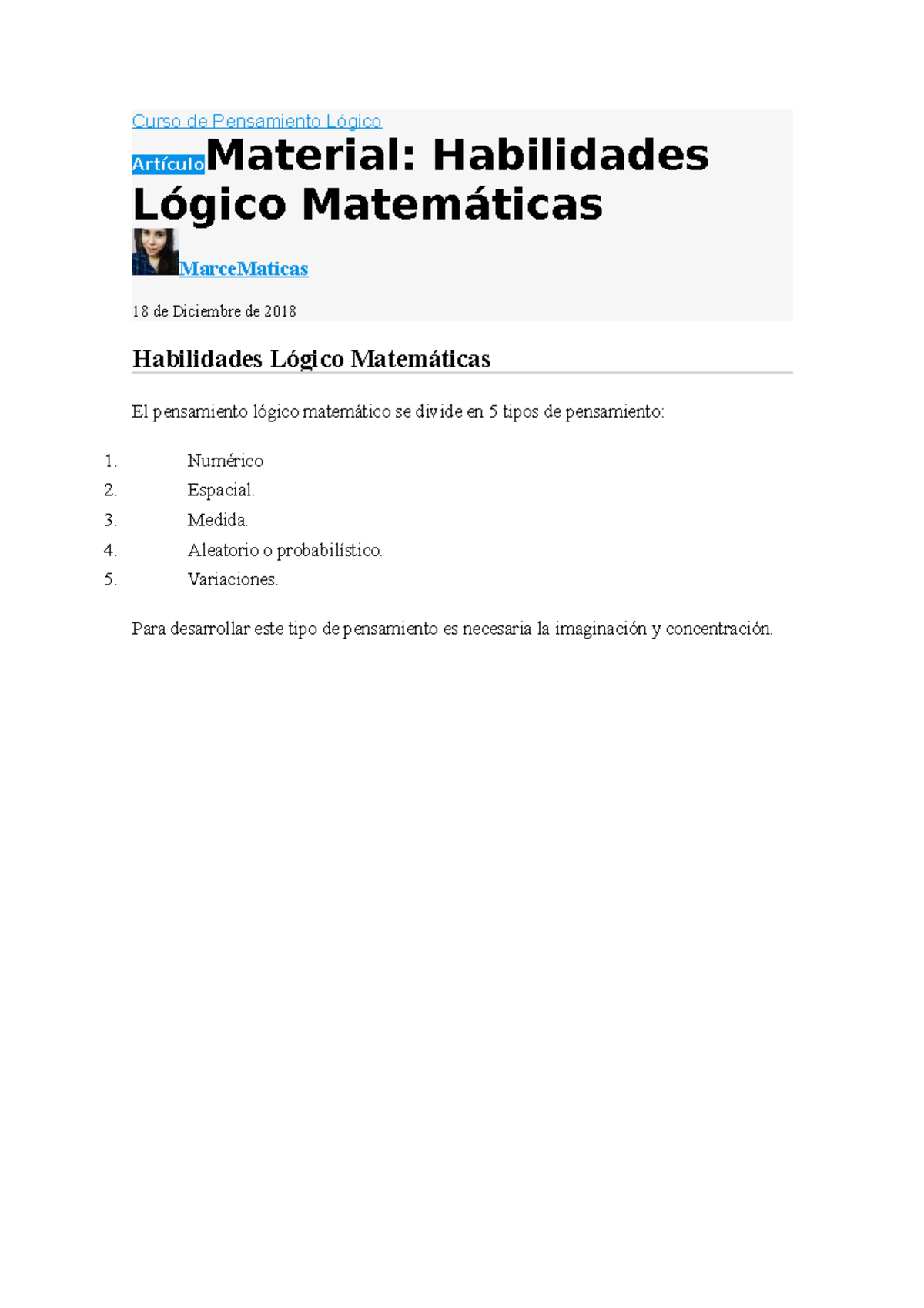 4 Material Habilidades Lógico Matemáticas - Curso De Pensamiento Lógico ...