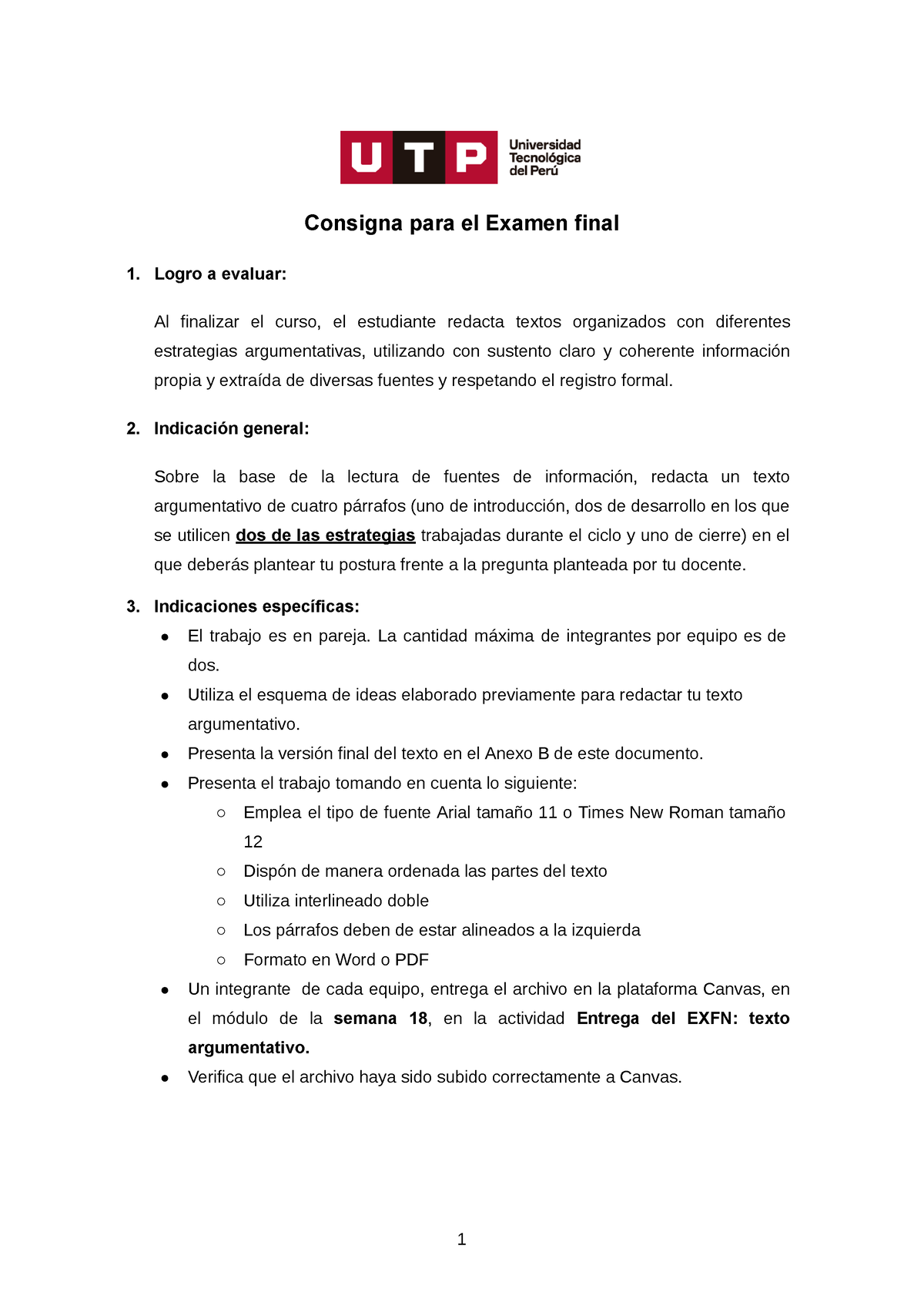 Examen Final Redaccion De Textos - Consigna Para El Examen Final Logro ...