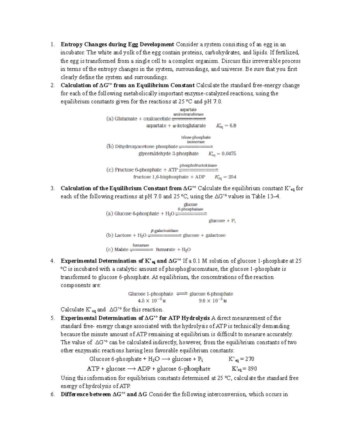 Ch13 Book Practice Problems - Entropy Changes during Egg Development ...