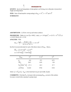 HW3Solution - Home work problem and solution for heat transfer ...