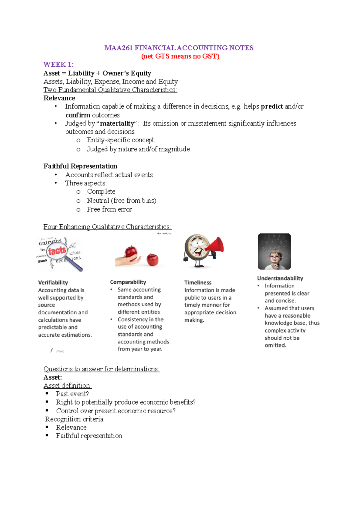 MAA261 Financial Accounting - ACC2100 - Monash - Studocu