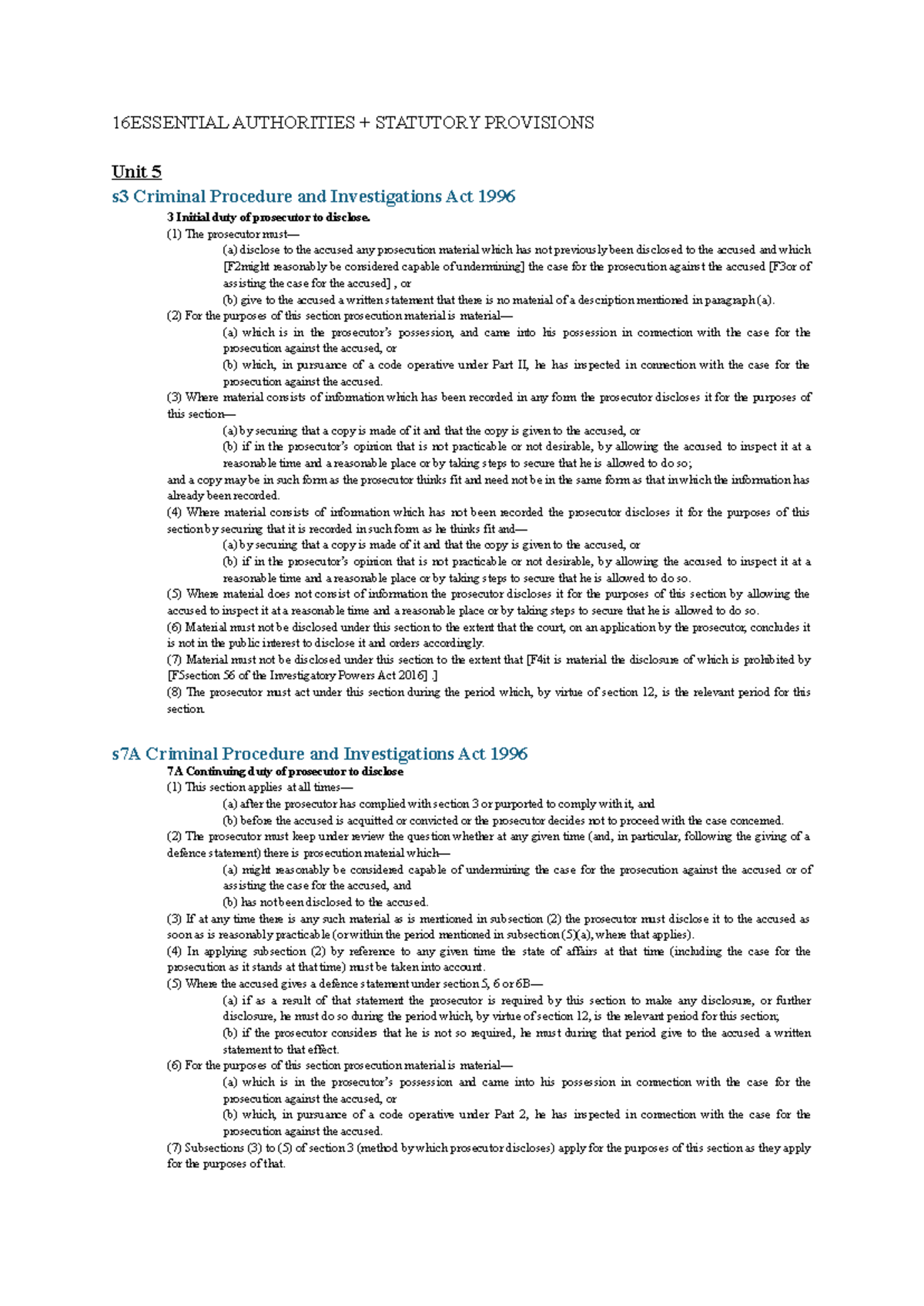 Essential Authorities - 16ESSENTIAL AUTHORITIES + STATUTORY PROVISIONS ...