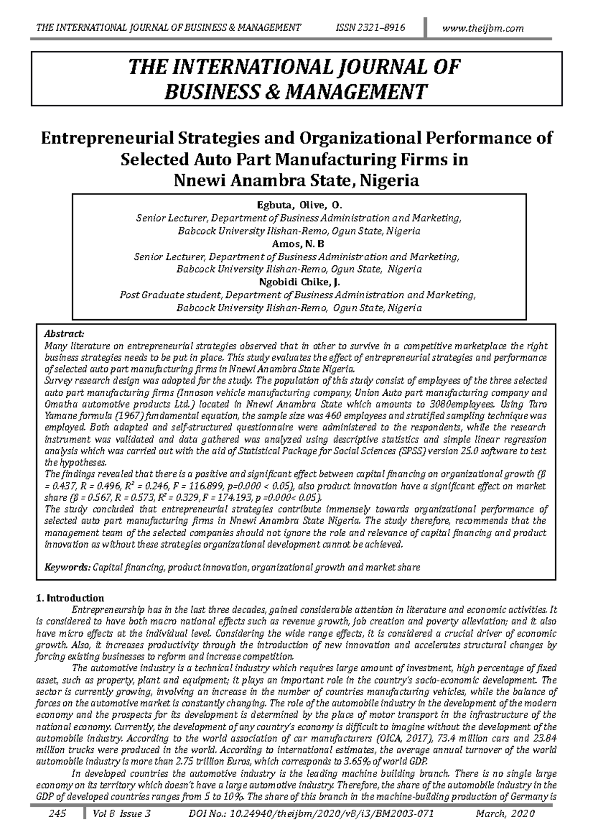 Publication - Research - THE INTERNATIONAL JOURNAL OF BUSINESS ...