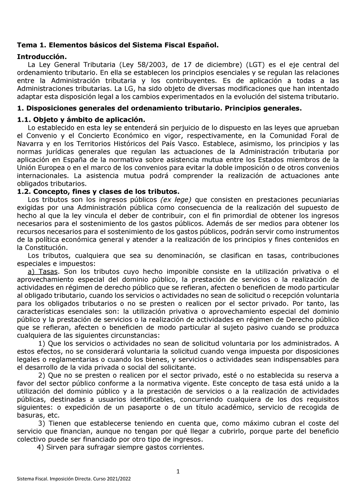 Fiscal TEMA 1 Copia - Apuntes TEMAS - 1 Tema 1. Elementos Básicos Del ...