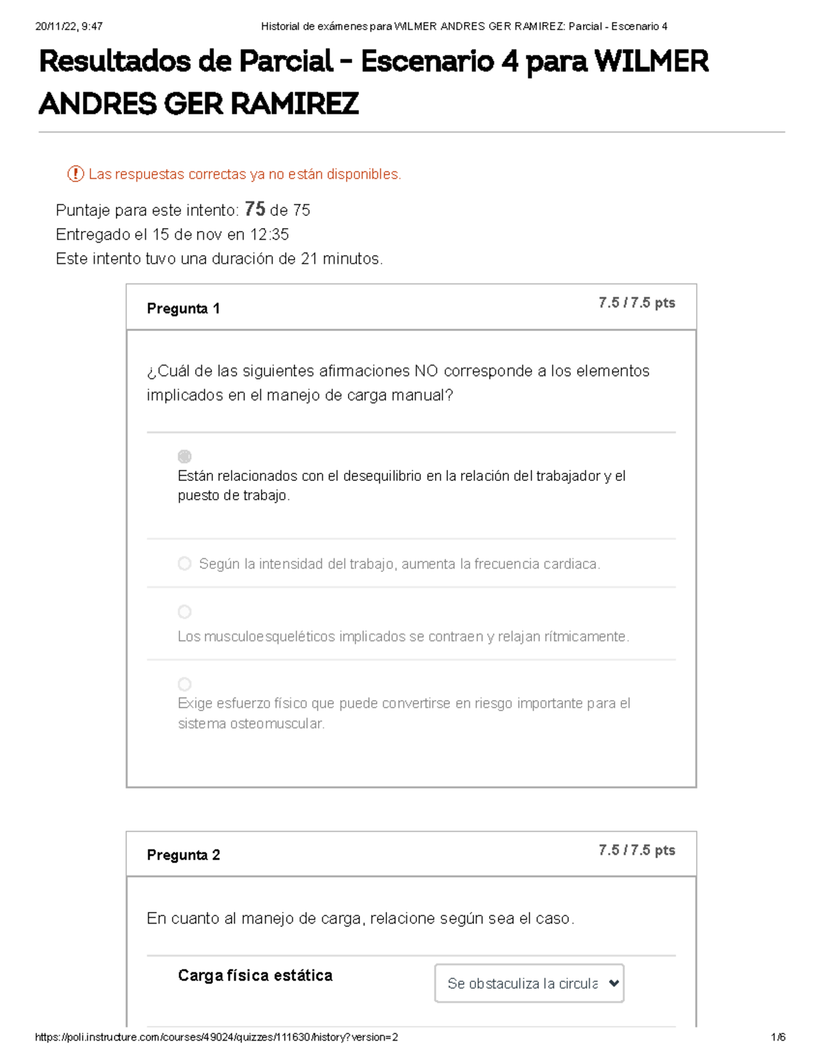 Parcial - Escenario 4 - Puntaje Para Este Intento: 75 De 75 Entregado ...