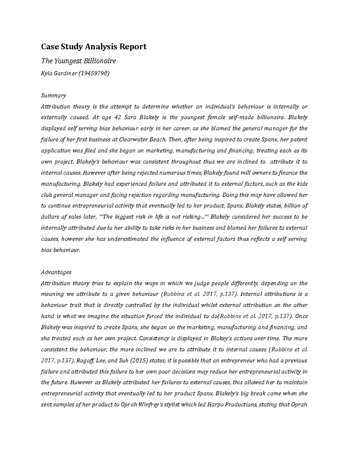 Assignment 2B Individual report (Kyla Gardiner) - 200585 - UWS - Studocu