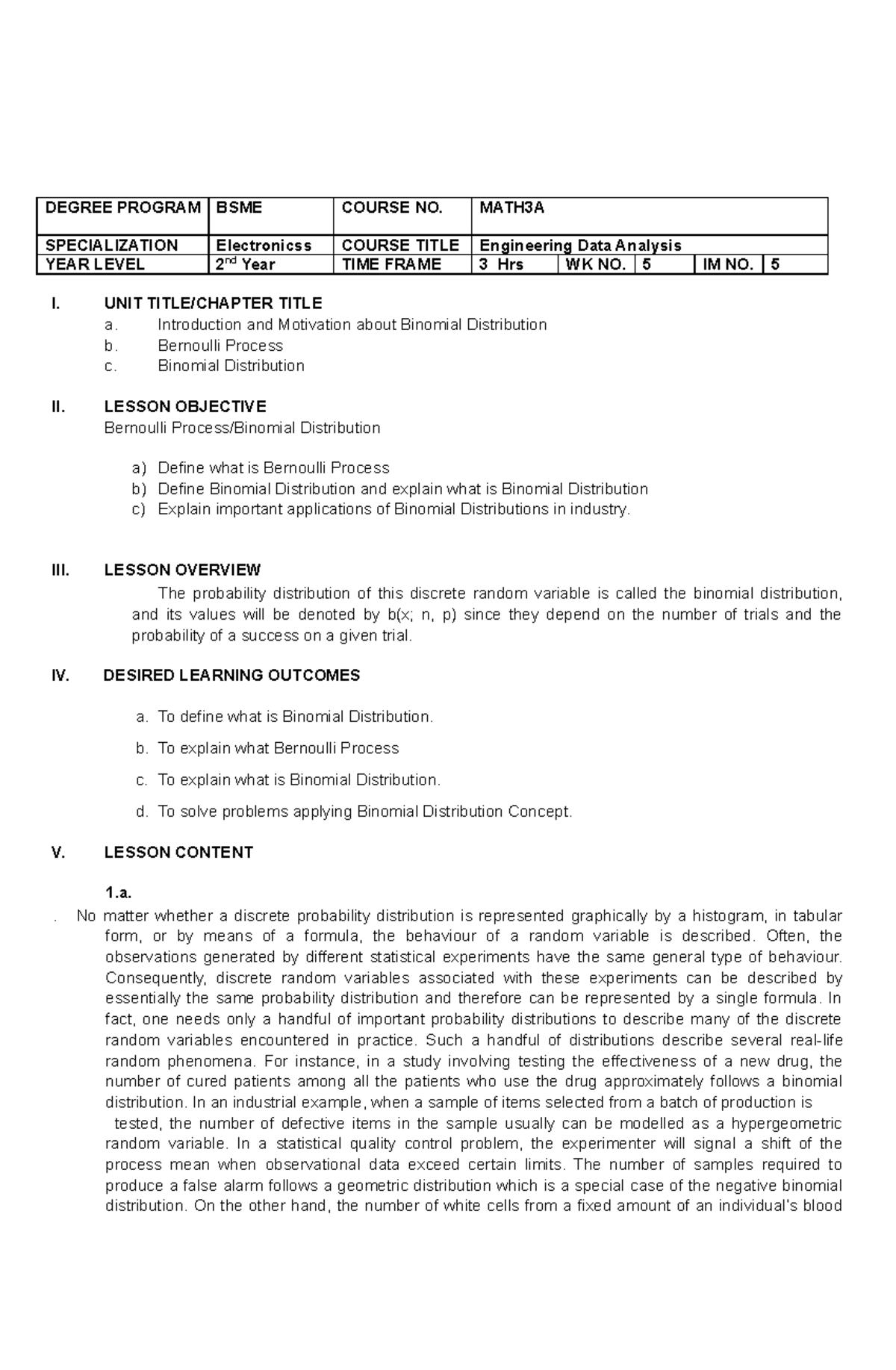 Data module 4 Cp E1 - DATA ANALYSIS NOTES - DEGREE PROGRAM BSME COURSE ...