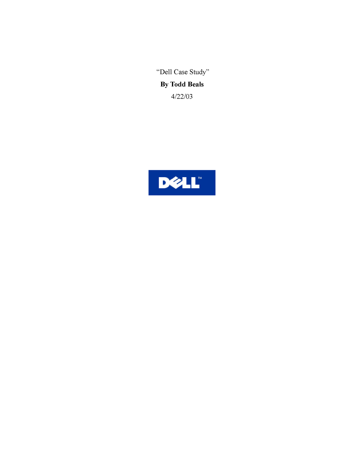 case study of dell computer