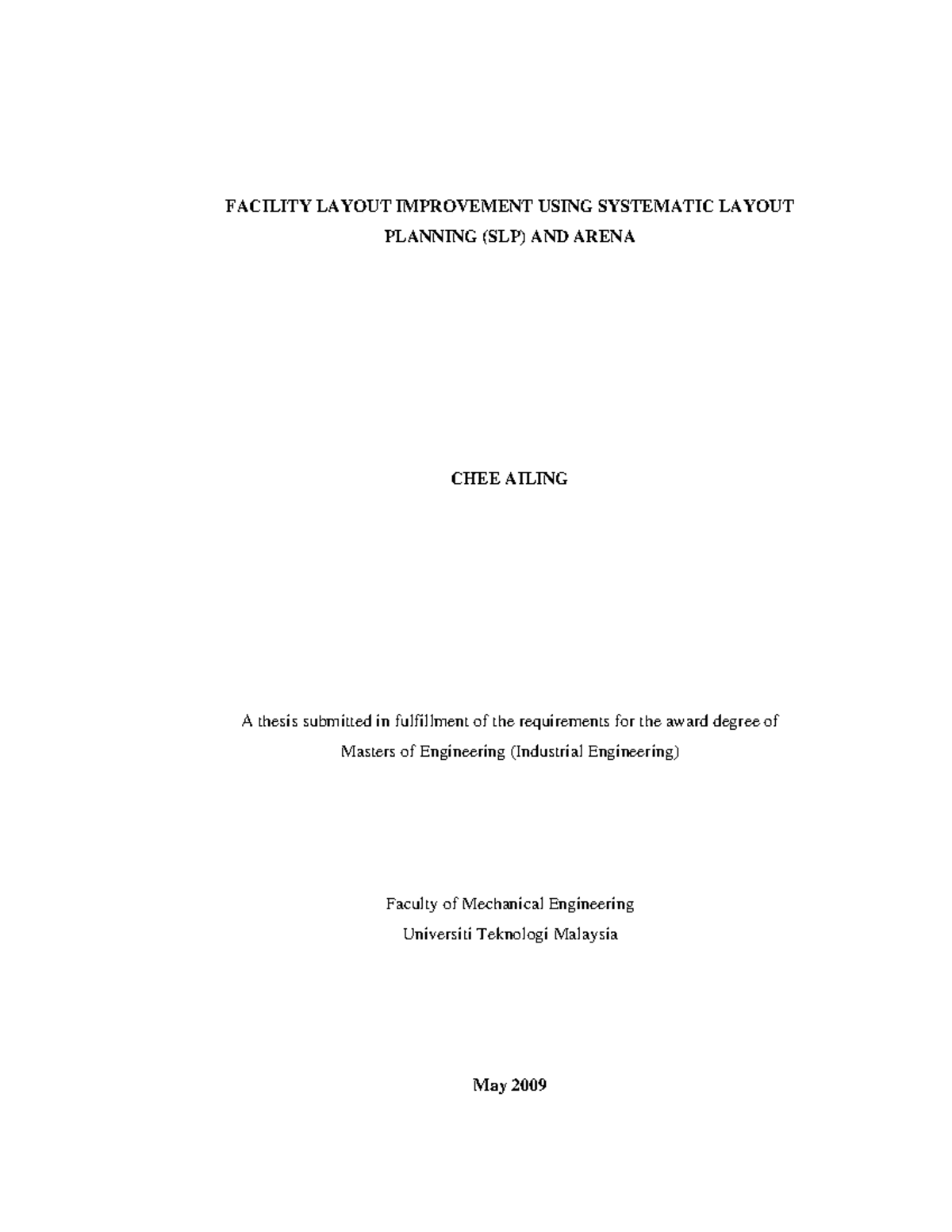 Facility Layout Improvement Using Systematic Layout Planning (SLP) AND ...