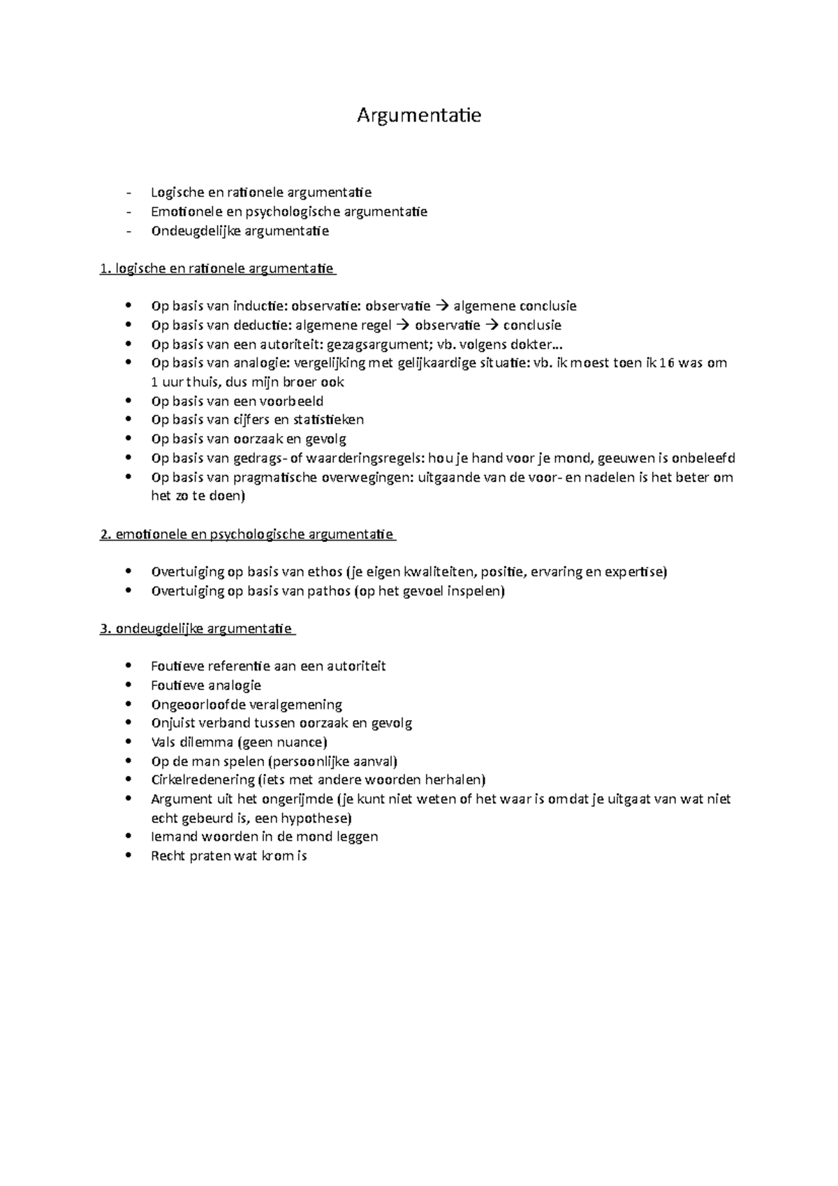 Argumentatie - Argumentatie Logische en rationele argumentatie ...